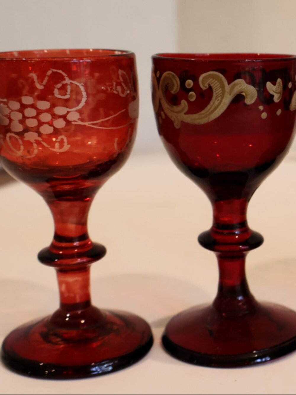 Ruby Red Bohemian Glass - Cordials